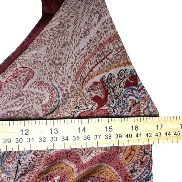 Jonathan Martin Colorful Paisley Ruffled Tiered Sundress With Coin Belt Tie 10P - Picture 11 of 13